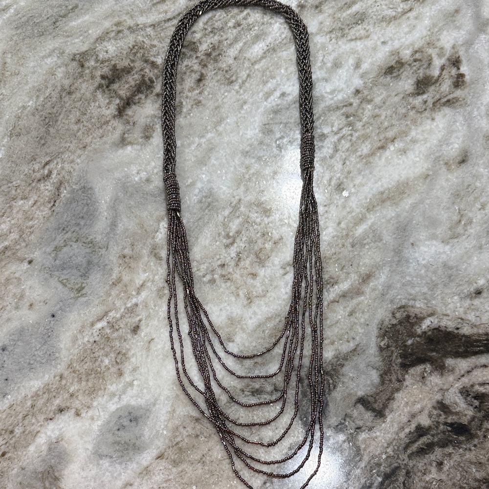 Elegant Silver Beaded Necklace